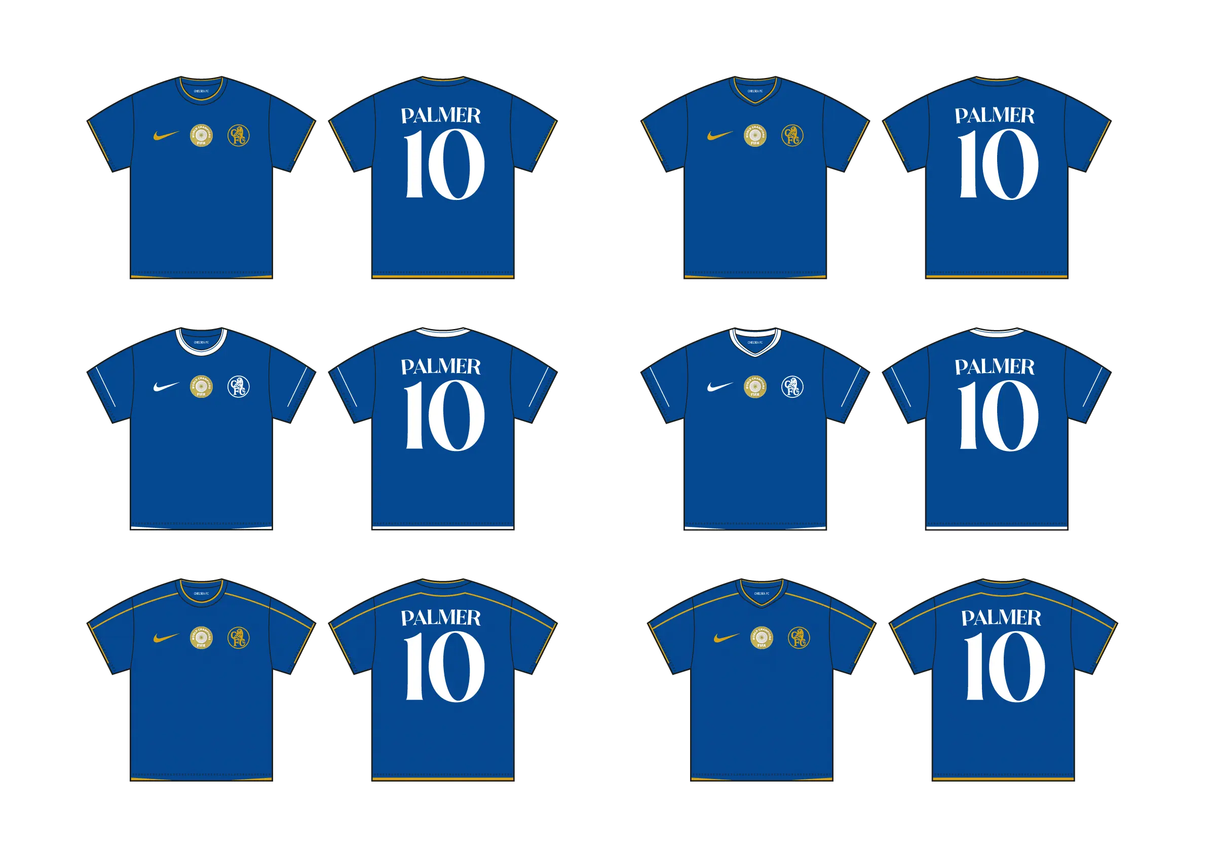 Third round of Chelsea concepts exploring collars and sleeve details