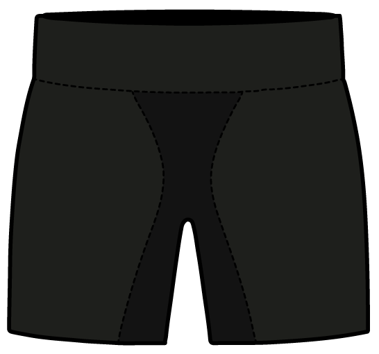 Inner compression shorts rear CAD with ventilation panels