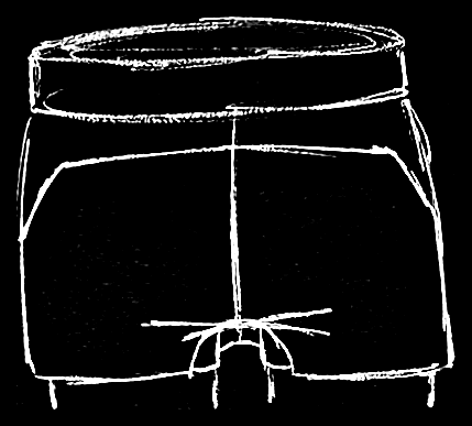 Original running shorts development sketch 10, with original handwritten marks preserved