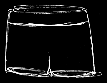Original running shorts development sketch 7, with original handwritten marks preserved